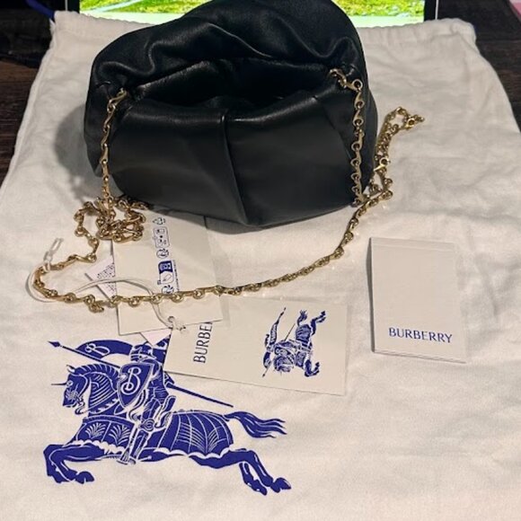 BURBERRY Rose Crossbody or Clutch w/Gold Chain & Burberry Dust Bag Leather NWT - Picture 7 of 16